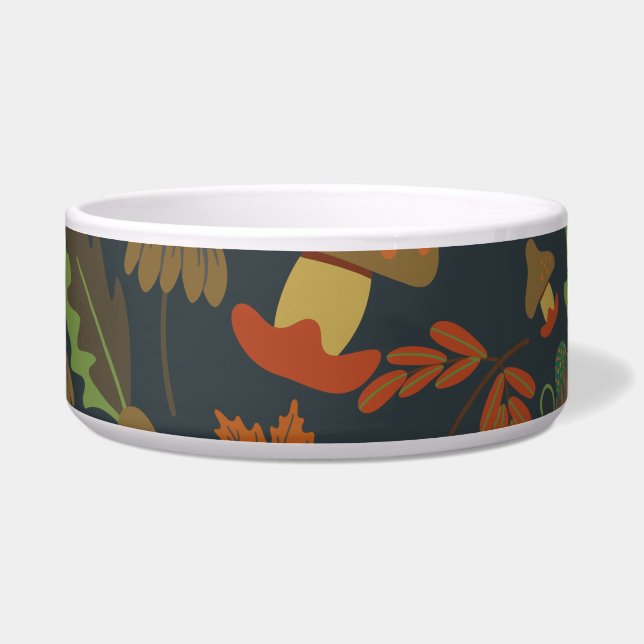 Seamless pattern Pumpkin & carrot dark background Napf (Vorderseite)