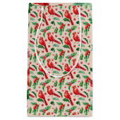 Seamless pattern red cardinal birds  kleine geschenktüte (Vorderseite)