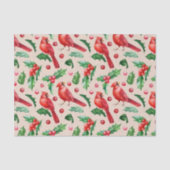 Seamless pattern red cardinal birds  seidenpapier (Vorderseite)
