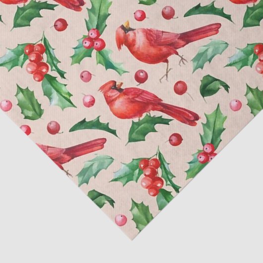 Seamless pattern red cardinal birds  seidenpapier (Ausschnitt)