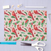 Seamless pattern red cardinal birds  seidenpapier (Handwerk)