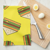 Seamless Pattern Sandwich Puns | Sandwic Geschirrtuch (Viertel Falte)