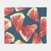 Seamless pattern. Slices of watercolor watermelon. Fleecedecke (Vorderseite (Horizontal))