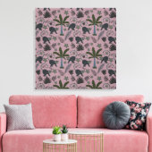 Seamless pattern Tropical animals monkey jumping Leinwanddruck (Insitu (Wohnzimmer))