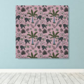 Seamless pattern Tropical animals monkey jumping Leinwanddruck (Insitu (Holzboden))