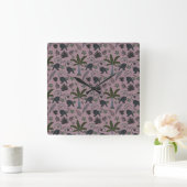 Seamless pattern Tropical animals monkey jumping Quadratische Wanduhr (Zuhause)