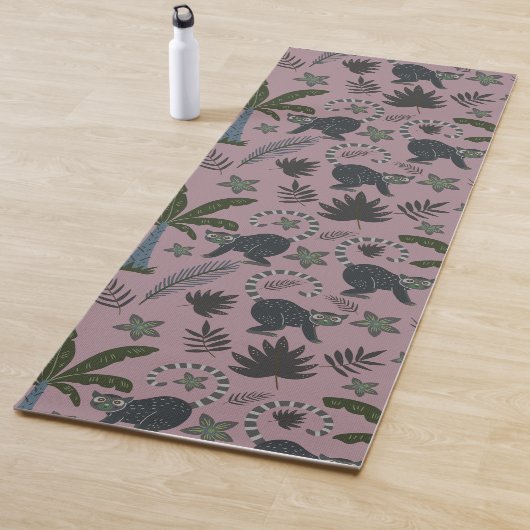 Seamless pattern Tropical animals monkey jumping Yogamatte (Beispiel)