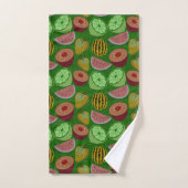 Seamless pattern tropical fruit & green background badhandtuch set (Handtuch)