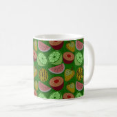 Seamless pattern tropical fruit & green background kaffeetasse (VorderseiteRechts)