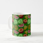 Seamless pattern tropical fruit & green background kaffeetasse (Vorderseite Links)