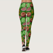 Seamless pattern tropical fruit & green background leggings (Rückseite)