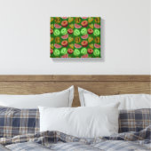 Seamless pattern tropical fruit & green background leinwanddruck (Insitu (Schlafzimmer))