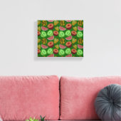 Seamless pattern tropical fruit & green background leinwanddruck (Insitu (Wohnzimmer))