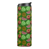 Seamless pattern tropical fruit & green background thermosbecher (Nach links gedreht)