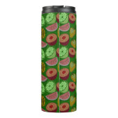 Seamless pattern tropical fruit & green background thermosbecher (Rückseite)
