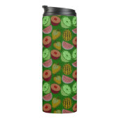 Seamless pattern tropical fruit & green background thermosbecher (Nach rechts gedreht)