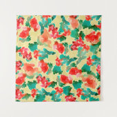 Seamless pattern with Abstract flowers drawn by a  Wandteppich (Vorderseite (Horizontal))