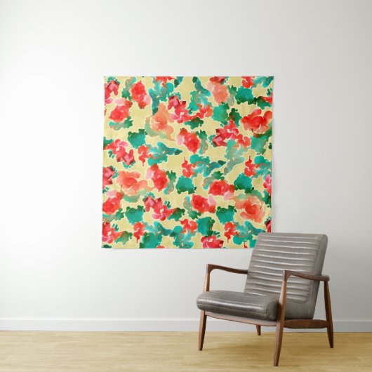 Seamless pattern with Abstract flowers drawn by a Wandteppich (Beispiel (Horizontal))