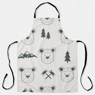 Seamless pattern with bear headspattern, bear, mou schürze