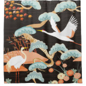 Seamless pattern with birds. Crane. Heron. Japane Duschvorhang (Vorderseite)