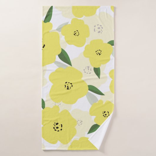 Seamless pattern with bright yellow flowers backgr badehandtuch (Badehandtuch)