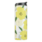 Seamless pattern with bright yellow flowers backgr thermosbecher (Nach links gedreht)