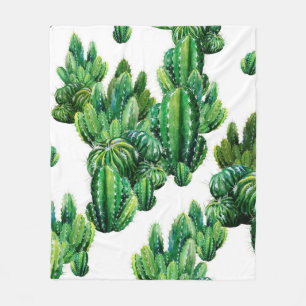 Seamless pattern with cacti watercolor. Cactus ill Fleecedecke