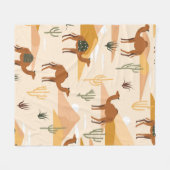 Seamless pattern with camels, dunes and cacti. Cut Fleecedecke (Vorderseite (Horizontal))