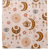 seamless pattern with celestie eye, moon, sun duschvorhang (Vorderseite)