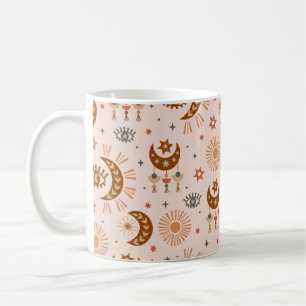seamless pattern with celestie eye, moon, sun kaffeetasse