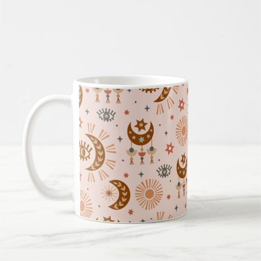 seamless pattern with celestie eye, moon, sun kaffeetasse (Links)