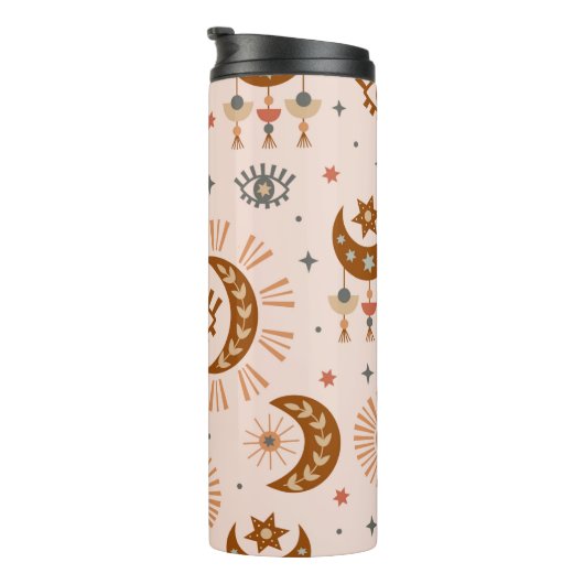 seamless pattern with celestie eye, moon, sun thermosbecher (Nach rechts gedreht)