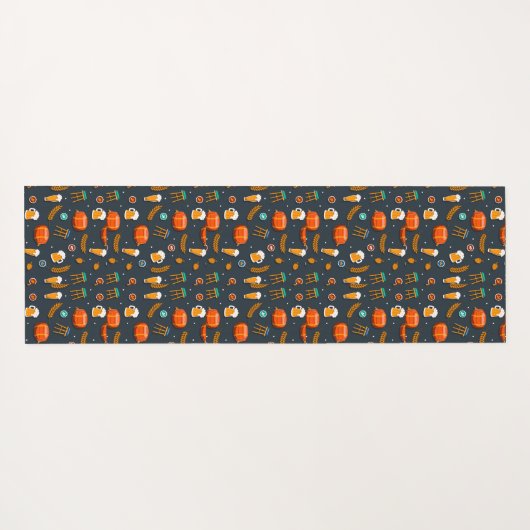 Seamless pattern with chess pieces, books, dice yogamatte (Rückseite (Horizontal))