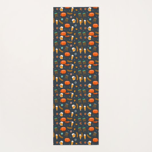 Seamless pattern with chess pieces, books, dice yogamatte (Rückseite)