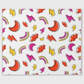 Seamless pattern with cloud lightning bolt rainbow geschenkpapier (Flach)