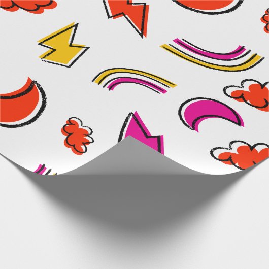 Seamless pattern with cloud lightning bolt rainbow geschenkpapier (Ecke)