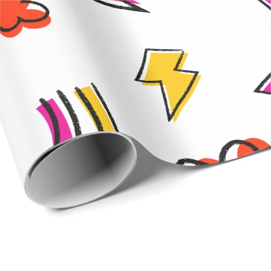 Seamless pattern with cloud lightning bolt rainbow geschenkpapier (Rolleneckpunkt)