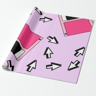 Seamless pattern with colorful floppy disk in vapo geschenkpapier