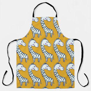 Seamless pattern with cute cartoon zebras yellow b schürze