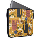 Seamless pattern with cute cats and bird. laptopschutzhülle (Vorne Rechts)