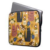 Seamless pattern with cute cats and bird. laptopschutzhülle (Vorderseite Links)