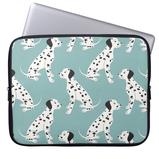 Seamless pattern with cute dalmatian laptopschutzhülle (Vorderseite)