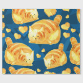 Seamless pattern with cute polygonal cartoon cats, geschenkpapier (Flach)