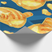 Seamless pattern with cute polygonal cartoon cats, geschenkpapier (Ecke)