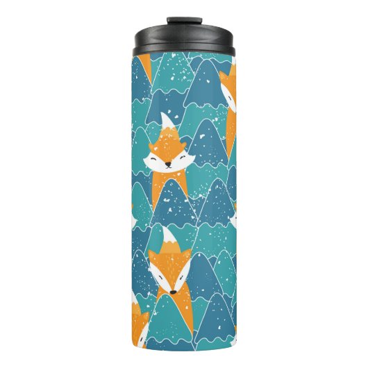 Seamless pattern with different cute foxes. thermosbecher (Vorderseite)