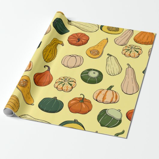 Seamless pattern with different hand drawn squashe geschenkpapier (Ungerollt)