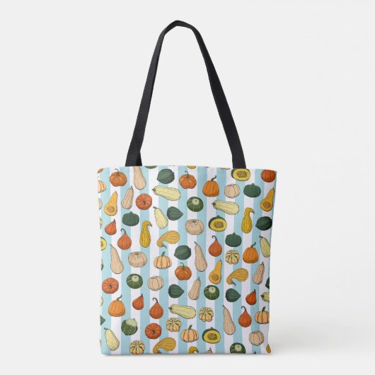 Seamless pattern with different hand drawn squashe tasche (Rückseite)