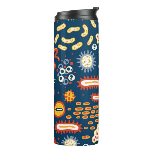 Seamless pattern with different kinds of microorga thermosbecher (Nach links gedreht)