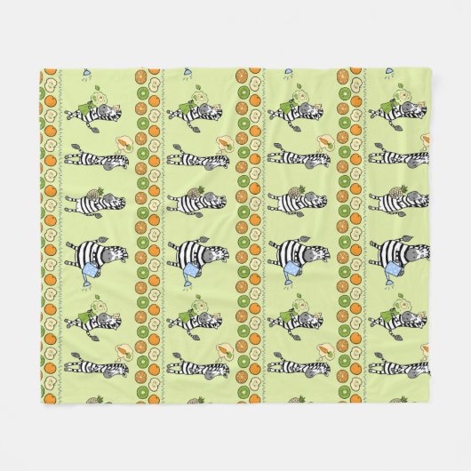 Seamless pattern with different zebras and differe fleecedecke (Vorderseite (Horizontal))