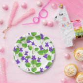 seamless pattern with dog-violet flowers pappteller (Party)